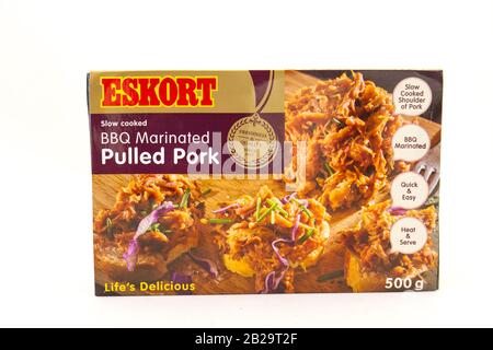 Alberton, South Africa - a packet of Eskort pulled pork isolated on a clear background image with copy space in horizontal format Stock Photo