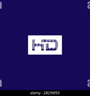 abstract hd logo , clean and modern hd initials logo Stock Vector