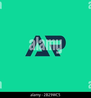 ar logo design, initial ar logo, abstract minimal ar logo Stock Vector