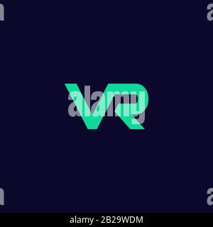 abstract vr logo, modern and clean vr initials logo Stock Vector