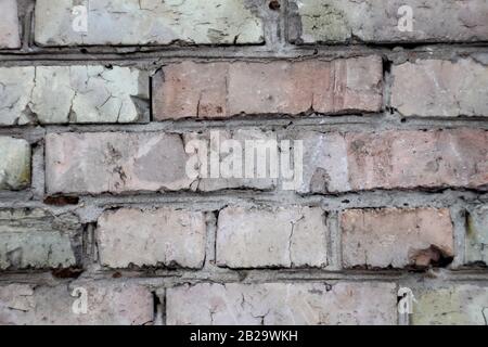 Retro brick wall old texture, great design for any purposes. Gray grunge texture. Stock Photo
