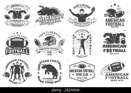 Set of sports logos games in american football Vector Image