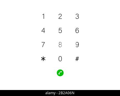 Interface keypad, numbers icon. Vector illustration, flat design. Stock Vector