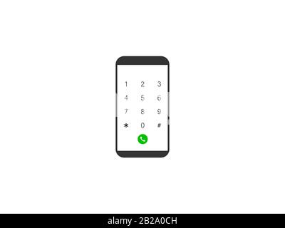 Keypad, smartphone icon. Vector illustration, flat design. Stock Vector
