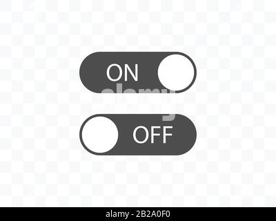 Off, on, toggle icon. Vector illustration, flat design. Stock Vector