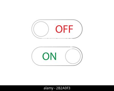 Off, on, toggle icon, button. Vector illustration. Stock Vector