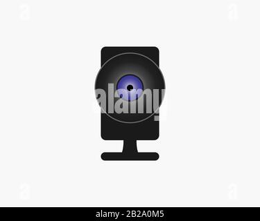 Camera, webcam icon. Vector illustration, flat design. Stock Vector