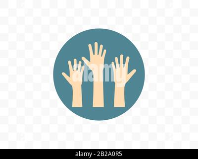 Charity, hand, volunteer icon. Vector illustration, flat design. Stock Vector