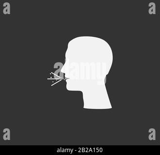 Common cold, cough, flu icon. Vector illustration, flat design. Stock Vector