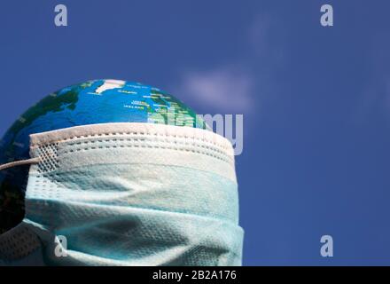 Download Earth With Surgical Mask Stock Photo Alamy PSD Mockup Templates