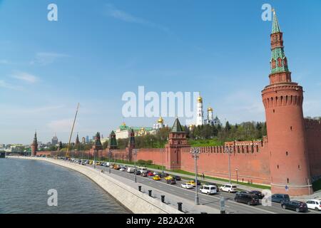 Kremlin, Moscow. Grand Kremlin palace. Ivan The Great Bell Tower. Archangel cathedral. Annunciation cathedral. Stock Photo