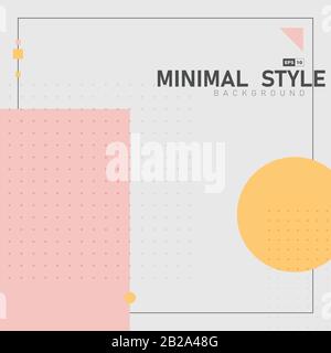Abstract minimal design of geometry artwork style frame background. Use for ad, poster, annual, copy space of text, headline, book, print. Stock Vector