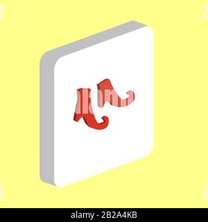 Witch Boots Simple vector icon. Illustration symbol design template for web mobile UI element. Perfect color isometric pictogram on 3d white square. W Stock Vector