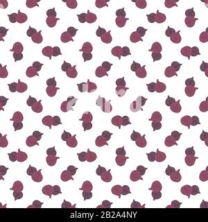 Vector seamless pattern of figs, design colorful abstract illustration. Whole purple fig fruits on white background for patterns, textile, packgage, w Stock Vector
