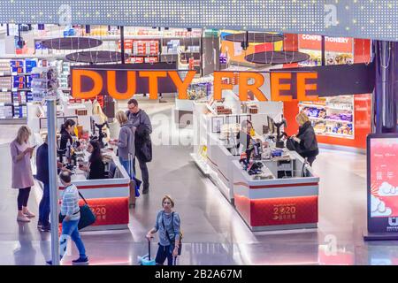 Duty Free area of Istanbul International Airport, Istanbul, Turkey Stock Photo