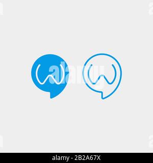 Letter W Chat Logo Design Template Vector illustration Stock Vector