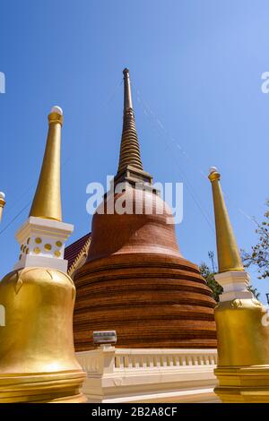 Stupa at Wat Mongkhon Nimit Buddhist Temple, Phuket Old Town, Thailand Stock Photo