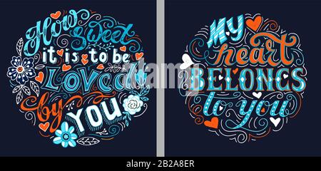 Set of Hand drawn vintage print with lettering. Vector illustration can be used as a poster, print, greeting card Stock Vector