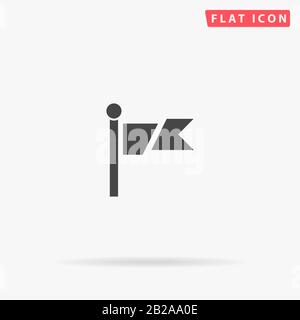 Flag flat vector icon. Glyph style sign. Simple hand drawn illustrations symbol for concept infographics, designs projects, UI and UX, website or mobi Stock Vector