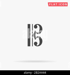 C Clef flat vector icon. Glyph style sign. Simple hand drawn illustrations symbol for concept infographics, designs projects, UI and UX, website or mo Stock Vector