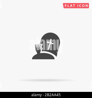 Zombie Hand flat vector icon. Glyph style sign. Simple hand drawn illustrations symbol for concept infographics, designs projects, UI and UX, website Stock Vector