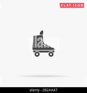 Roller Skates flat vector icon. Glyph style sign. Simple hand drawn illustrations symbol for concept infographics, designs projects, UI and UX, websit Stock Vector