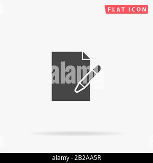 Write flat vector icon. Glyph style sign. Simple hand drawn illustrations symbol for concept infographics, designs projects, UI and UX, website or mob Stock Vector