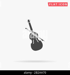 Viola flat vector icon. Glyph style sign. Simple hand drawn illustrations symbol for concept infographics, designs projects, UI and UX, website or mob Stock Vector