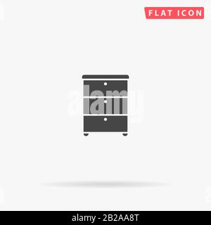 Dresser flat vector icon. Glyph style sign. Simple hand drawn illustrations symbol for concept infographics, designs projects, UI and UX, website or m Stock Vector