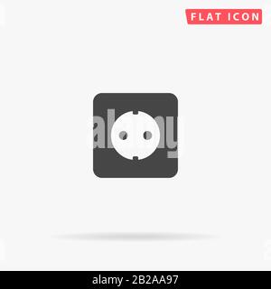 Socket flat vector icon. Glyph style sign. Simple hand drawn illustrations symbol for concept infographics, designs projects, UI and UX, website or mo Stock Vector