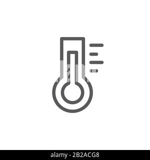 Thermometer line icon on white background Stock Vector