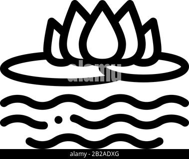 Lotus Nation Thailand Flower Icon Thin Line Vector Stock Vector Image ...