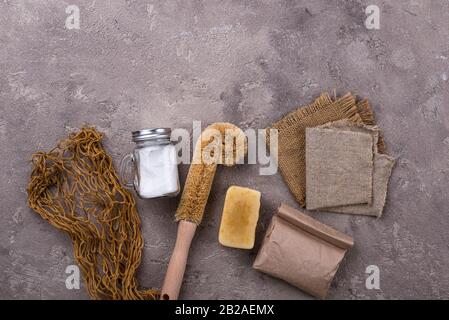 Zero waste natural accessories for cleaning Stock Photo
