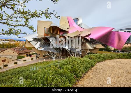 The City Of Wine Marques De Riscal Winery Building By Frank O Gehry Elciego Alava Rioja Alavesa Basque Country Spain Europe Stock Photo Alamy