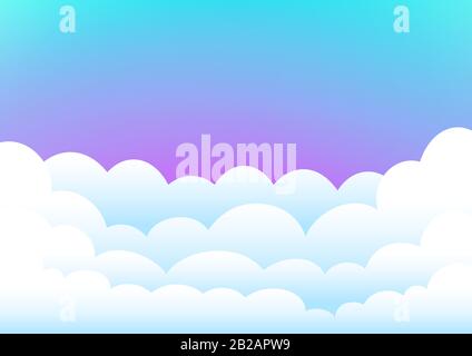 cartoon clouds on fairy tale background Stock Vector