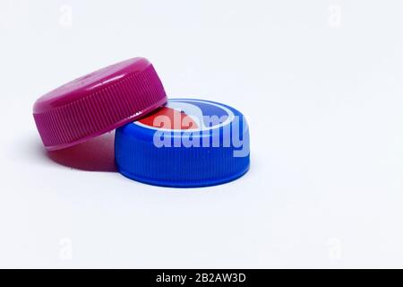 Umea, Norrland Sweden - February 15, 2020: capsules or cork for large soft drink bottle Stock Photo