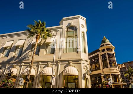 Rodeo Drive, luxury shopping street), Beverly Hills (Los Angeles), California USA.