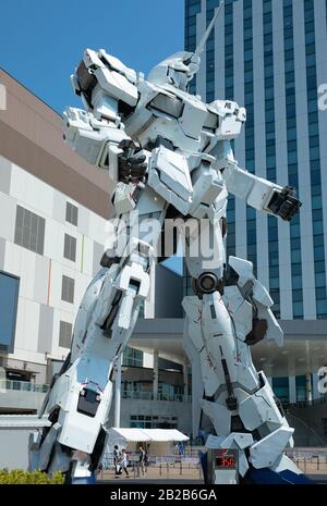 View Of The Statue Outside The Gundam Square At Expocity In Osaka Stock Photo Alamy