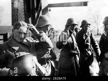 Invasion of Holland 1940: Picture shows Dutch prisoners in the Netherlands. Stock Photo