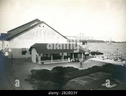 The port of Dar es Salaam in the former German East Africa. Stock Photo