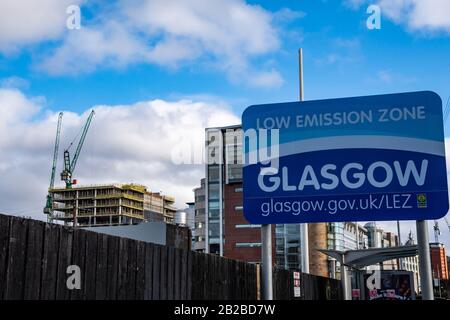 Low Emission Zone (LEZ) in Glasgow City Centre, Scotland Stock Photo