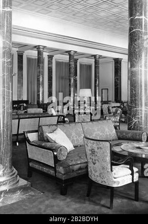 The reception hall of the New Reich Chancellery in the extension in Berlin's Wilhelmsstrasse. Stock Photo