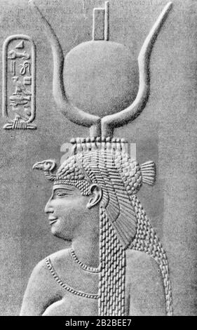 Relief of the Egyptian Queen Cleopatra VII Stock Photo