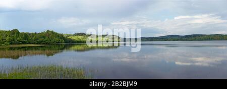 Panoramic view of Lake Ladoga in Karelia, Russia Stock Photo