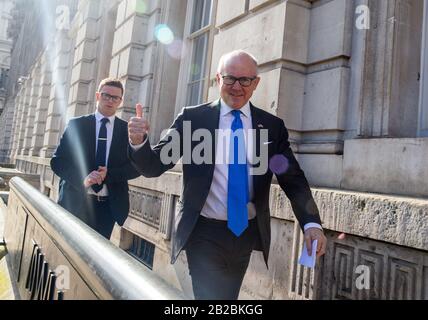 London, UK. 2nd Mar, 2020. Woody Johnson, American Ambassador to the UK arrives at the Cabinet office. Credit: Tommy London/Alamy Live News Stock Photo