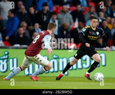 LONDON, UNITED KINGDOM. MARCH 01 Manchester City's Phil Foden in action during Carabao Cup Final between Aston Villa and Manchester City at Wembley St