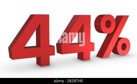 Red number 44 with reflection on a white background Stock Photo - Alamy