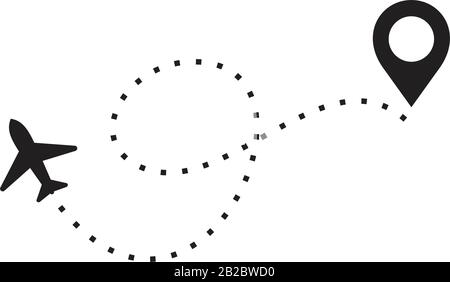 Airplane line icon template black color editable. Airplane line icon symbol Flat vector illustration for graphic and web design. Stock Vector