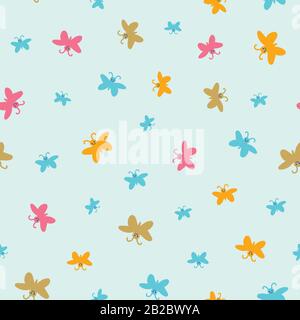 cute colorful butterflies seamless vector pattern Stock Vector