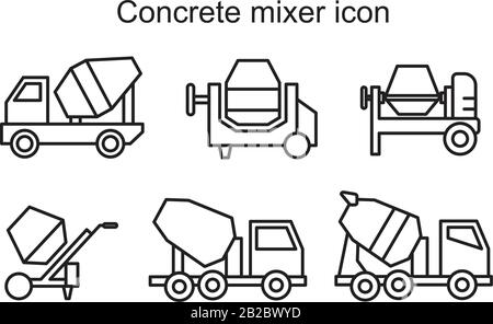 Concrete mixer icon template black color editable. Concrete mixer icon symbol Flat vector illustration for graphic and web design. Stock Vector